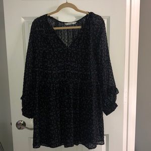 Zara Sheer Long Sleeve Mini Dress